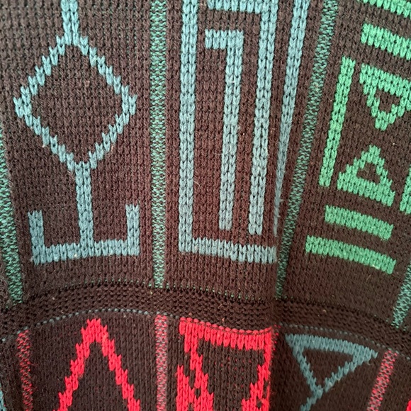 Vintage 90s London Fog Geometric Knit Sweater - Grandpacore Bold Multi Colour - Picture 6 of 8